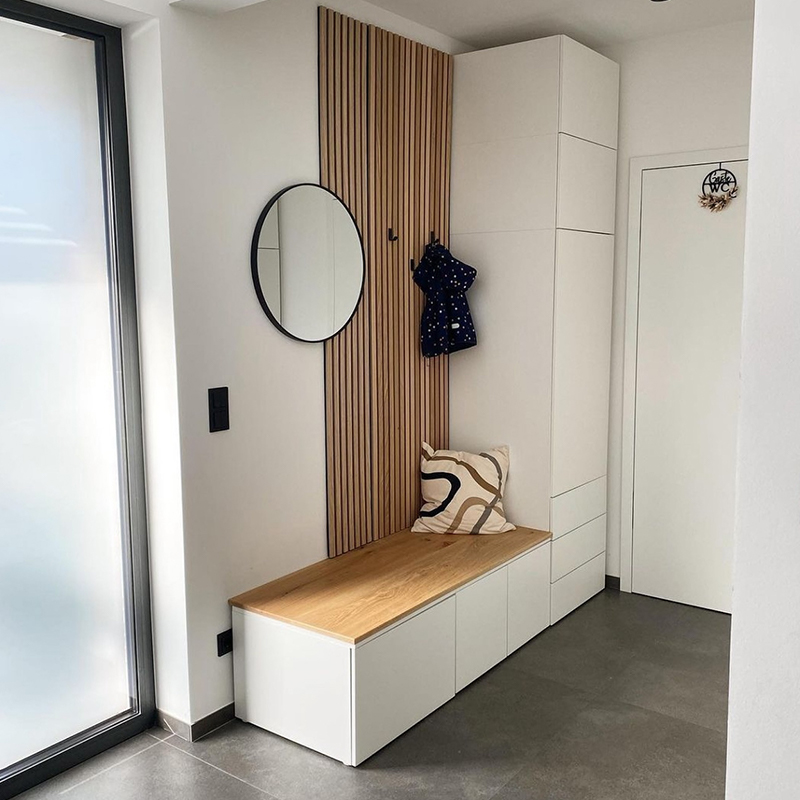 Akupanel Design Drewniane akustyczne panele ścienne Model 3D Dźwiękoszczelne drewniane listwy do domowego hotelu Szkolne kino Szpitalne